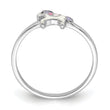 Sterling Silver RH-plated Multi-color Enameled Unicorn Children's Ring