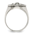 Sterling Silver Antiqued Fleur de Lis Ring