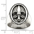 Sterling Silver Antiqued Fleur de Lis Ring