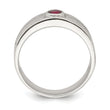 Sterling Silver Rhodium-plated Men's Ruby Ring