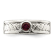Sterling Silver Rhodium-plated Men's Ruby Ring