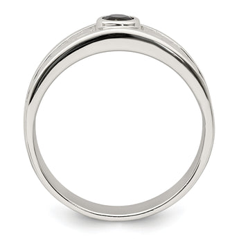 Sterling Silver Rhodium-plated Men's Onyx Ring - Birthstone Company