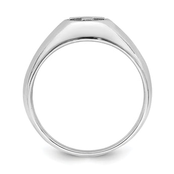 Sterling Silver Rhodium-plated & Antiqued Cross Ring - Birthstone Company