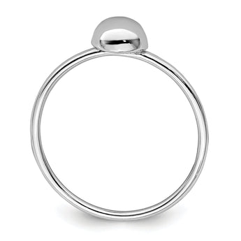 Sterling Silver Rhodium-plated Polished Bead Ring