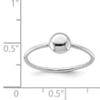 Sterling Silver Rhodium-plated Polished Bead Ring