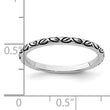 Sterling Silver Rhodium-plated Antiqued Leaf Band