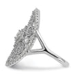 Sterling Silver Rhodium-plated CZ Filigree Oval Ring