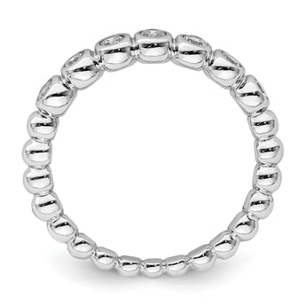 Sterling Silver Rhodium Plated CZ Ring - Birthstone Company