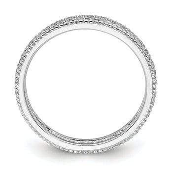 Sterling Silver Rhodium Plated CZ Ring