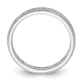 Sterling Silver Rhodium Plated CZ Ring - Birthstone Company