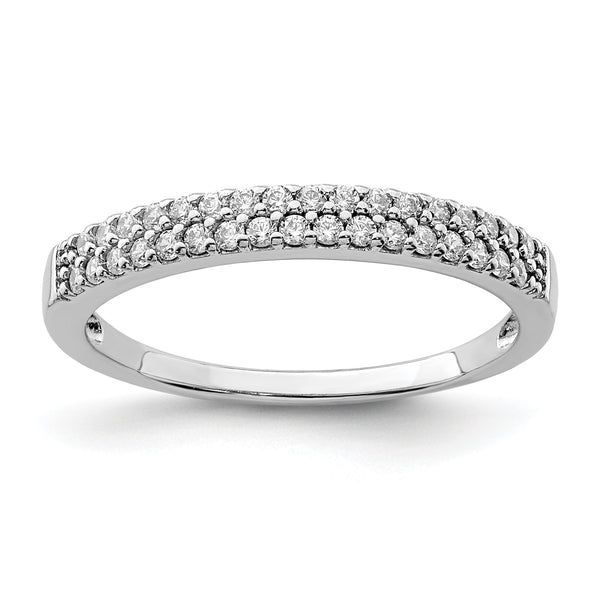 Sterling Silver Rhodium-Plated CZ Ring