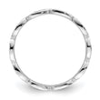 Sterling Silver Rhodium-plated Fancy Scalloped CZ Band - Birthstone Company
