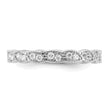 Sterling Silver Rhodium-plated Fancy Scalloped CZ Band
