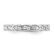 Sterling Silver Rhodium-plated Fancy Scalloped CZ Band - Birthstone Company