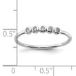 Sterling Silver Rhodium-plated 5-Bezel CZ Ring