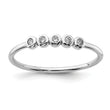Sterling Silver Rhodium-plated 5-Bezel CZ Ring