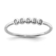 Sterling Silver Rhodium-plated 5-Bezel CZ Ring - Birthstone Company