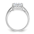Sterling Silver Rhodium-plated Polished CZ Ring