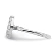 Sterling Silver Rhodium Plated CZ Star & Moon Ring