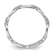Sterling Silver Rhodium-plated CZ Bars & Oval Links Band