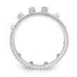 Sterling Silver Rhodium-Plated CZ Crown Ring