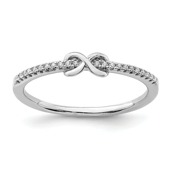 Sterling Silver Rhodium-plated CZ Infinity Ring