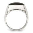 Sterling Silver Polished Black Onyx Ring