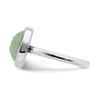 Sterling Silver Rhodium Plated Green CZ Ring