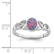 Sterling Silver Rhodium-plated Lab Created Opal Ring - Birthstone Company