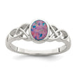 Sterling Silver Rhodium-plated Lab Created Opal Ring - Birthstone Company