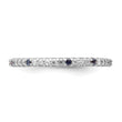 Sterling Silver Rhodium-plated with Blue, Pink & Clear CZ Ring