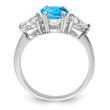 Sterling Silver Rhodium Blue Topaz Ring