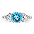 Sterling Silver Rhodium Blue Topaz Ring