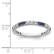 Sterling Silver Rhodium-plated Synthetic Blue Spinel & CZ Ring