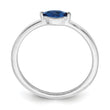 Sterling Silver Rhodium Plated Blue CZ Ring