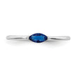Sterling Silver Rhodium Plated Blue CZ Ring