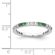 Sterling Silver Rhodium-plated Synthetic Green Spinel & CZ Band