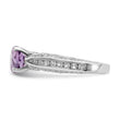 Sterling Silver Rhodium-Plated 8mm Amethyst & White Topaz Ring - Birthstone Company