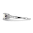 Sterling Silver Rhodium-plated Lab Created Opal/CZ Ring - Birthstone Company