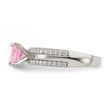 Sterling Silver Rhodium-plated Pink and Clear CZ Ring