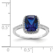 Sterling Silver Rhodium-plated Created Blue Sapphire and CZ Ring - Birthstone Company