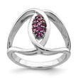 Sterling Silver Rhod-plat Rhodolite Garnet Ring - Birthstone Company