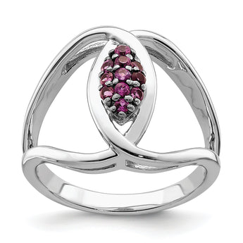 Sterling Silver Rhod-plat Rhodolite Garnet Ring - Birthstone Company