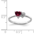 Sterling Silver Rhodium-plated Created Ruby and Diamond Ring