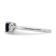 Sterling Silver Rhodium-plated Created Sapphire and Diamond Ring