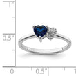 Sterling Silver Rhodium-plated Created Sapphire and Diamond Ring