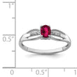 Sterling Silver Rhod-plated Diamond Created Ruby Ring