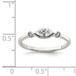 Sterling Silver Rhodium-plated Polished White Topaz Ring