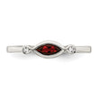 Sterling Silver Rhodium-plated Polished Garnet and White Topaz Ring
