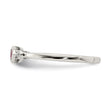 Sterling Silver Rhod-pltd Polished Created Ruby and White Topaz Ring
